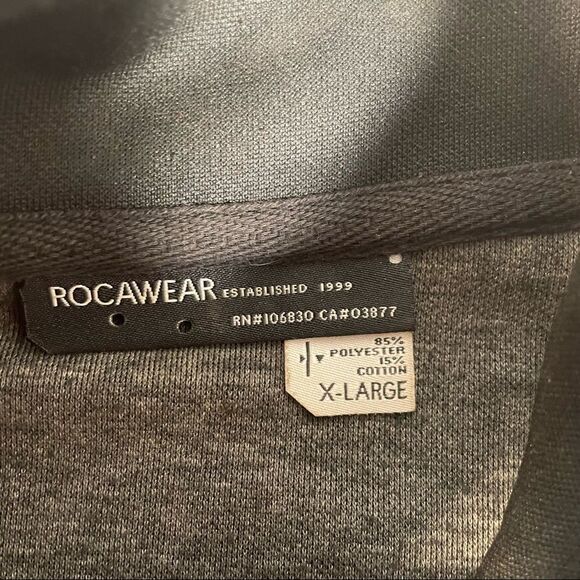 Rocawear Track Jacket Zipper Front Pockets Black XL  Pre-Owned - Picture 3 of 6